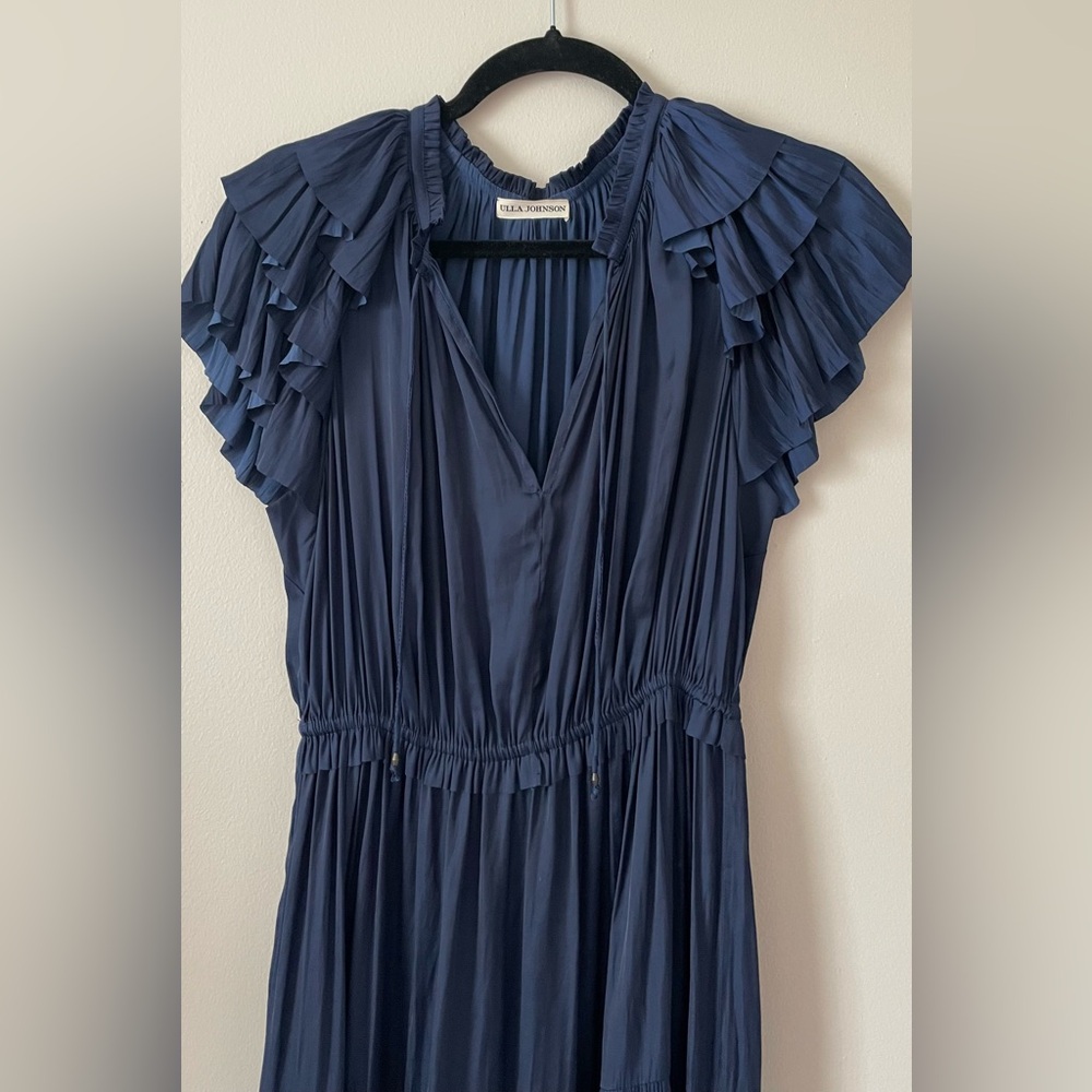 Ulla Johnson Blaire Midi Dress in Midnight Blue Size 6 - Picture 7 of 10